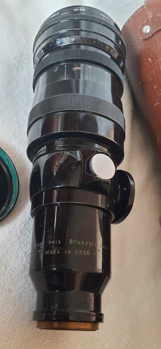 фото объектив ТАИР-3 ГРАН-ПРИ Брюссель СССР 1958 г. 4.5/300 футляр зип