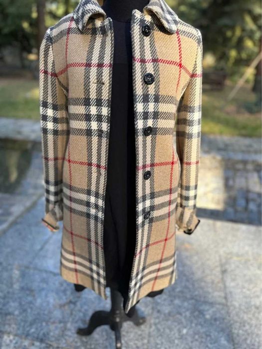 Burberry płaszcz beżowy 100% wełna