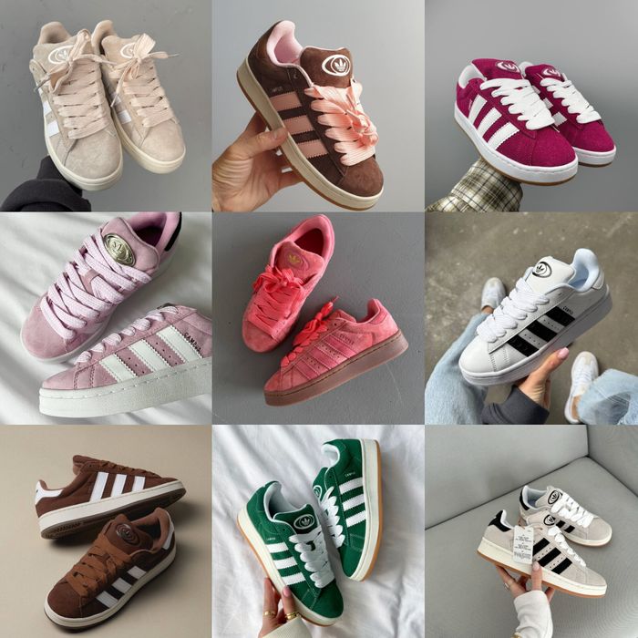 р36-45 Adidas Campus Grey Black White Red Green Beige