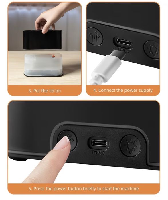 USB дифузор з ефектом полум'я - зволожувач для ароматерапії