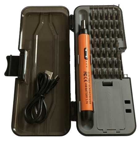 Wkrętak wykrętak precyzyjny akumulatorowy 1000mAh + 38 bitów KD12701