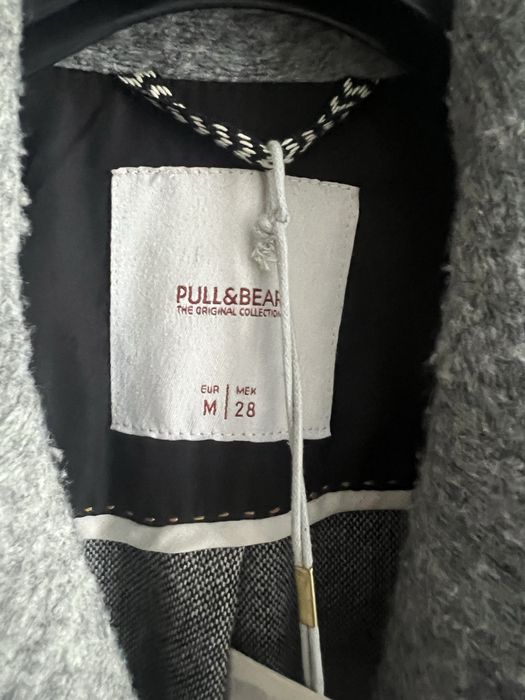 Шерстяное пальто бойфренд pull&bear