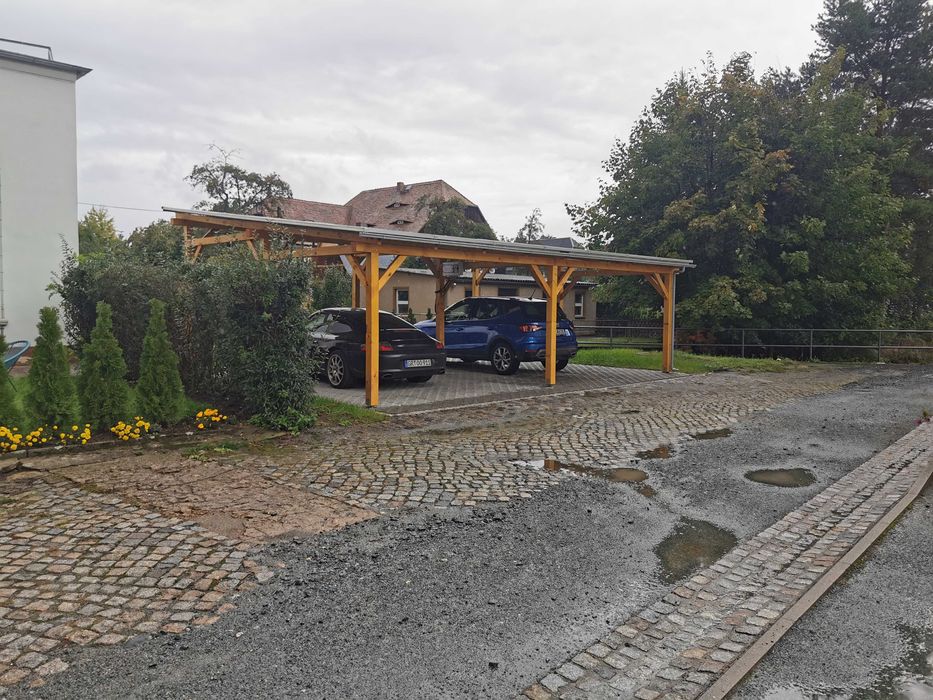 Carport Wiata fotowoltaiczna Altana 10,62 kWp DREWNIANA KVH OKAZJA