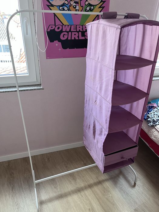 Charriot para cabides branco ikea