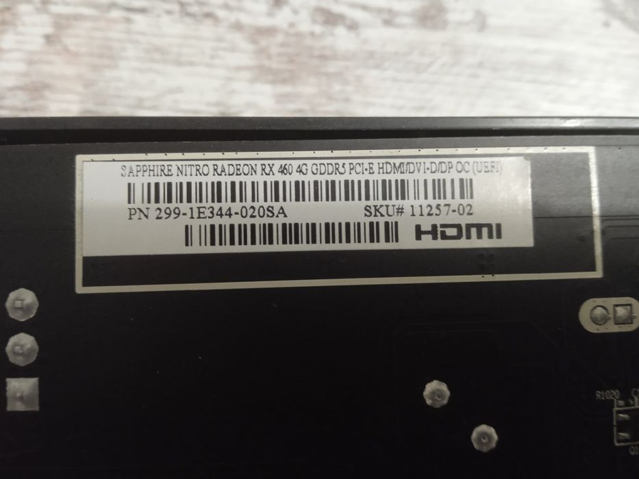 Видеокарта сапфира radeon RX 460 4GB