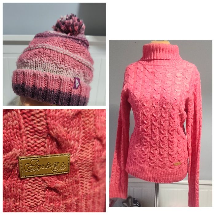 Ciepły golf  r.L i ciepła  czapka 4F