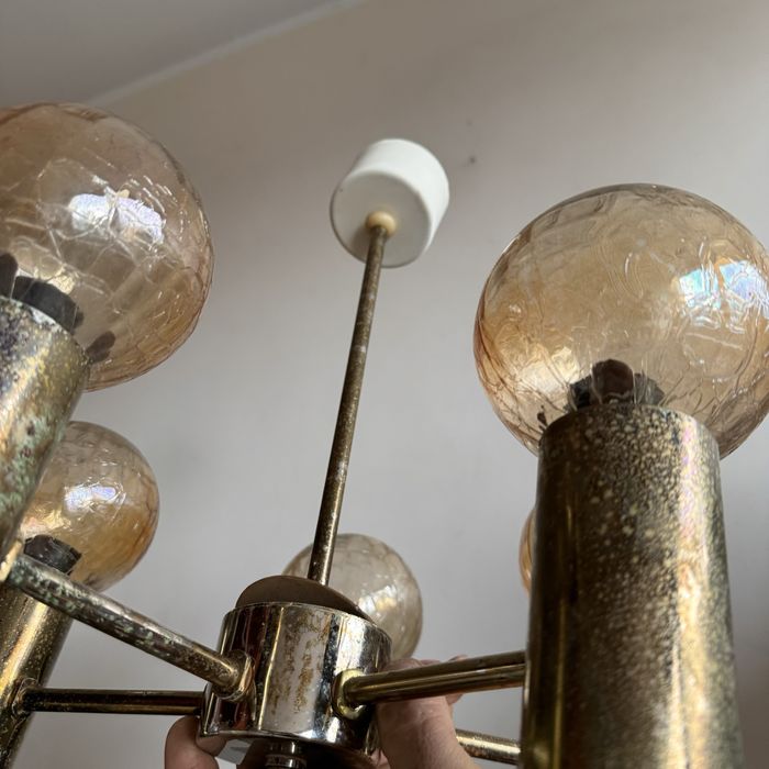 Polski żyrandol PZM space age lata 60te prl vintage new look antyk