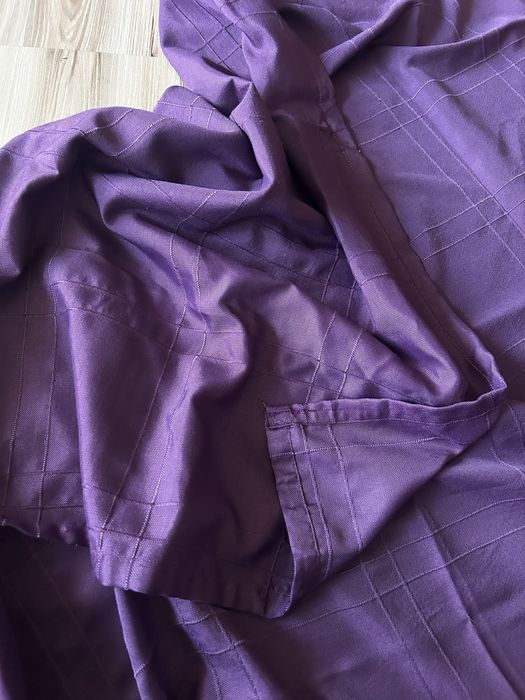 Firanka zasłonka zasłony tiul błyszczące na okno fiolet lila