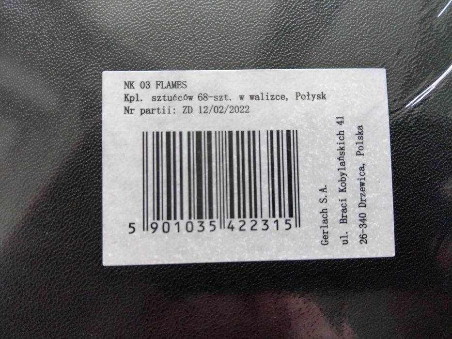 Zestaw sztućców Gerlach Flames NK03 w walizce 68 elem.