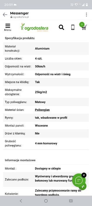 Szklarnia ogrodowa 5x3