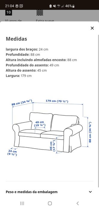 Sofá ikea EKTORP 2lugares com entrega