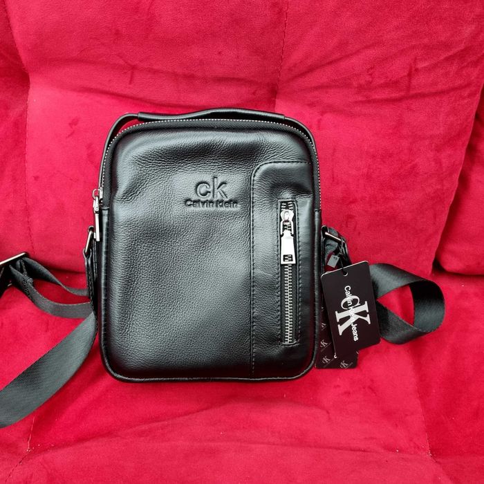 кожаная мужская сумка не плечо CK чоловіча шкіряна сумка