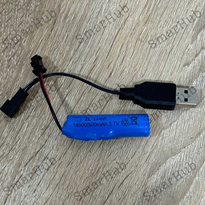 Литий-ионный аккумулятор Li-Ion 14500 3.7V 500 mAh Для игрушек зарядка