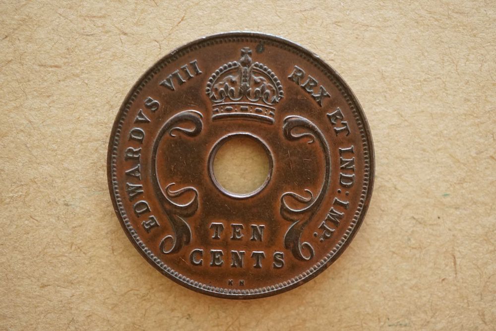Lote 4 Moedas de centavos da África Oriental - George VI