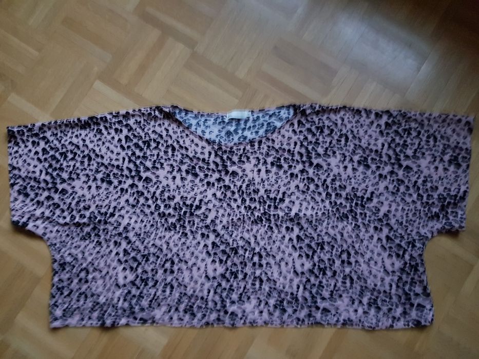 Oversize bluzka bluzeczka pantera panterka róż różowa