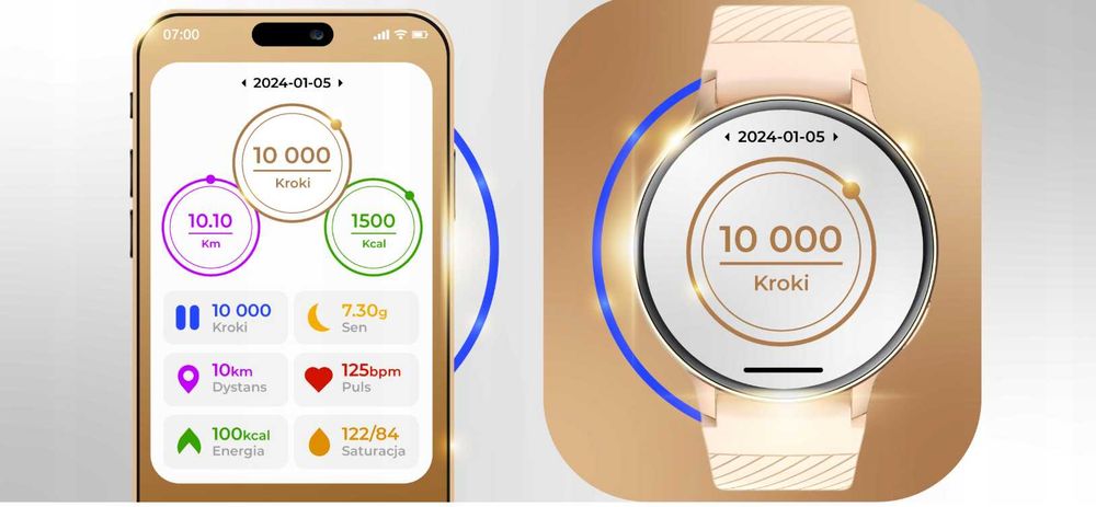 Smartwatch Zegarek Damski Menu Rozmowy Pl Puls Sport Zdrowie