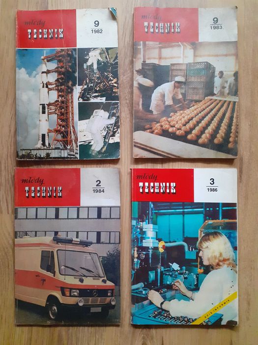 Młody Technik, 4 numery, z lat 80-tych