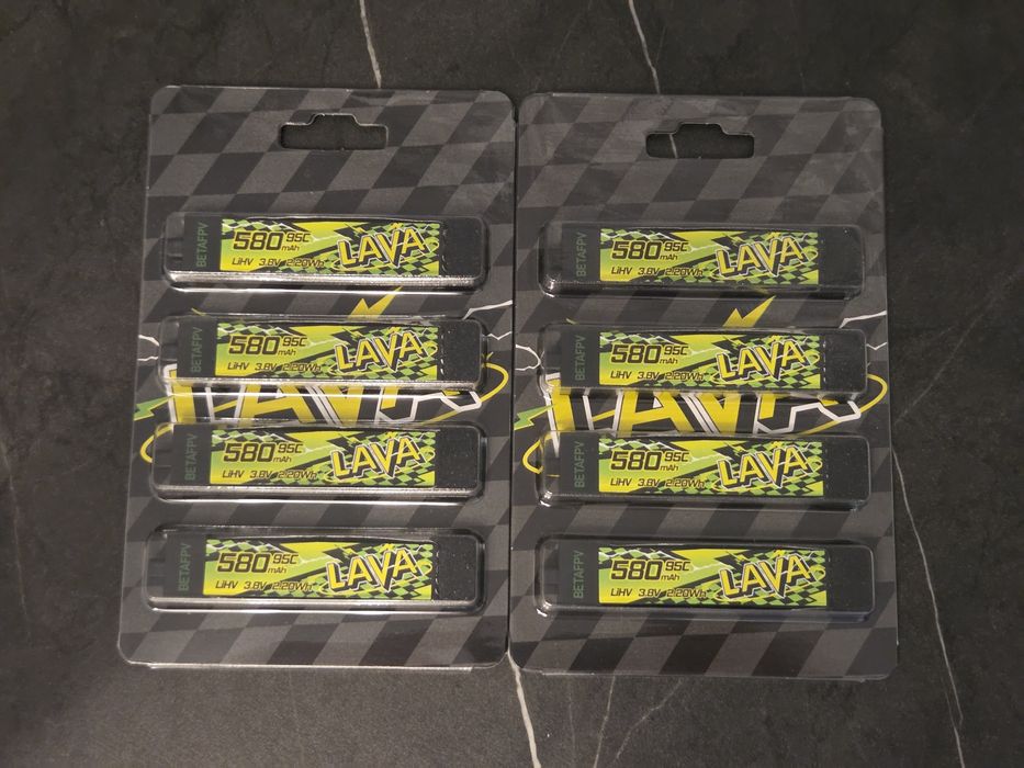 LiPo LiHV 1s 580mAh 2x 4-pak baterii