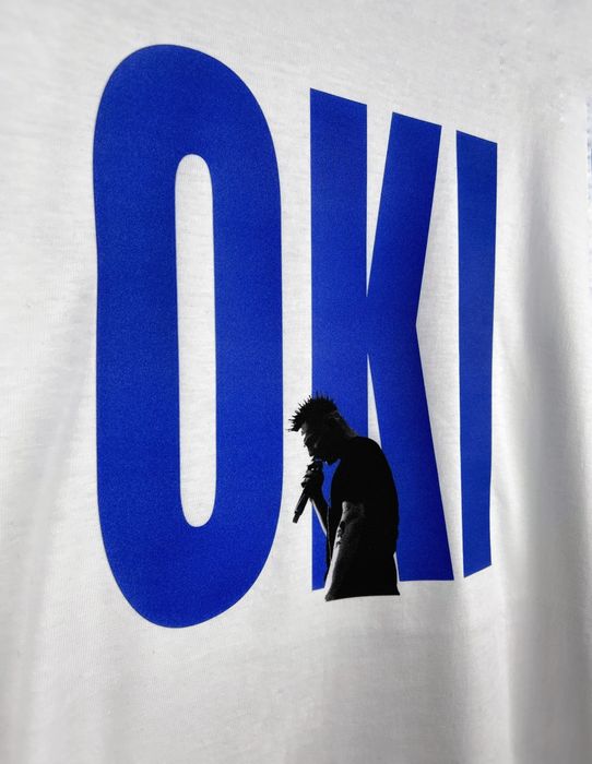 Koszulka OKI 47 Jeżyk T-shirt niebieski napis Rap Tee