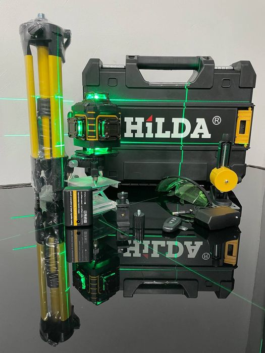 Оригінальна Hilda 4d, лазерний рівень, нівелір,16 ліній!2 АКБ