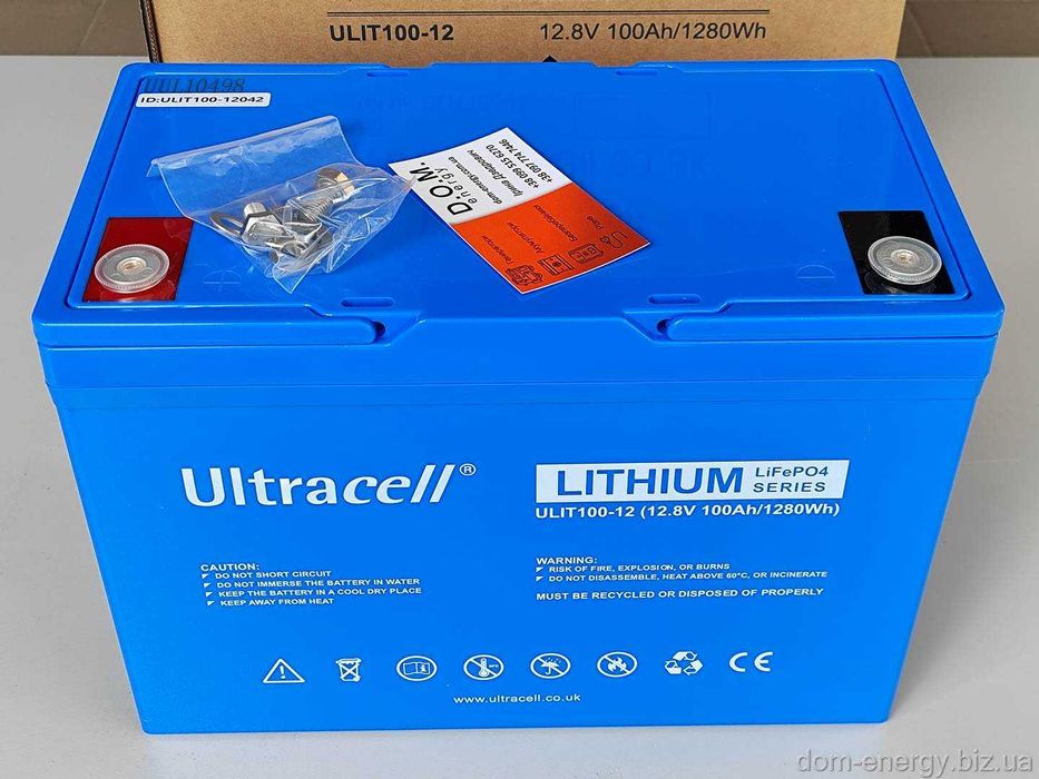 Гарантия 2 года Литий-ферумный аккумулятор Ultracell LiFePo4 12v 100Ah