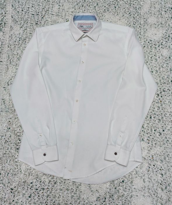 Biała koszula z grubszego materiału Zara M