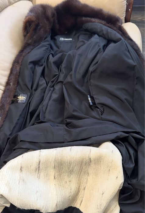 Рр 52. Норковая шуба 120 см. ‘ шоколадка’ Греуия