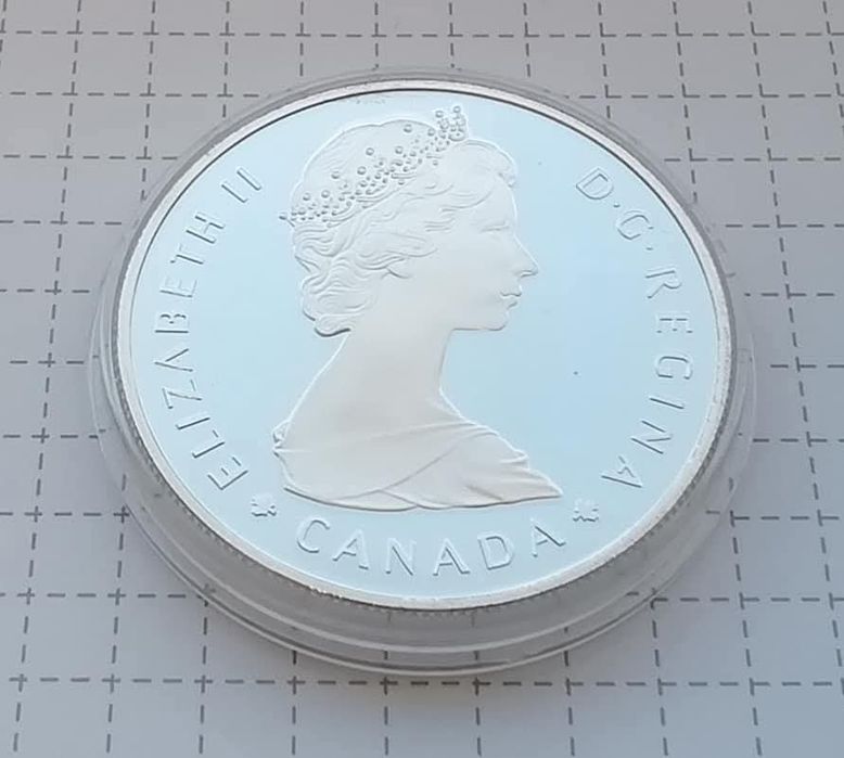 Канада 1 долар 1985р. СРІБЛО. ПРУФ. Національні парки! Сертифікат.