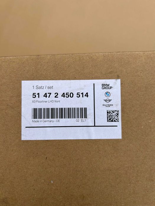 Dywaniki gumowe przód BMW X3 G01