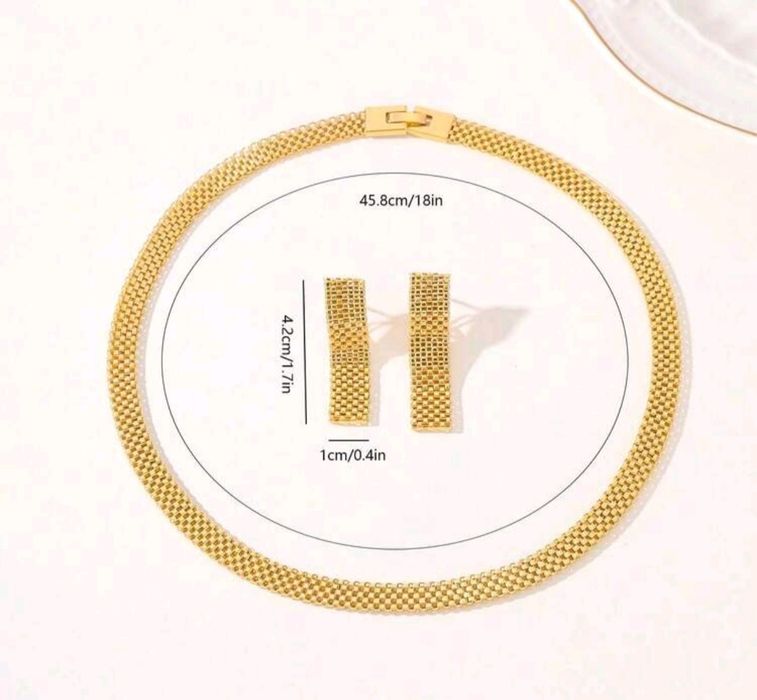 Colar e brincos pulseira