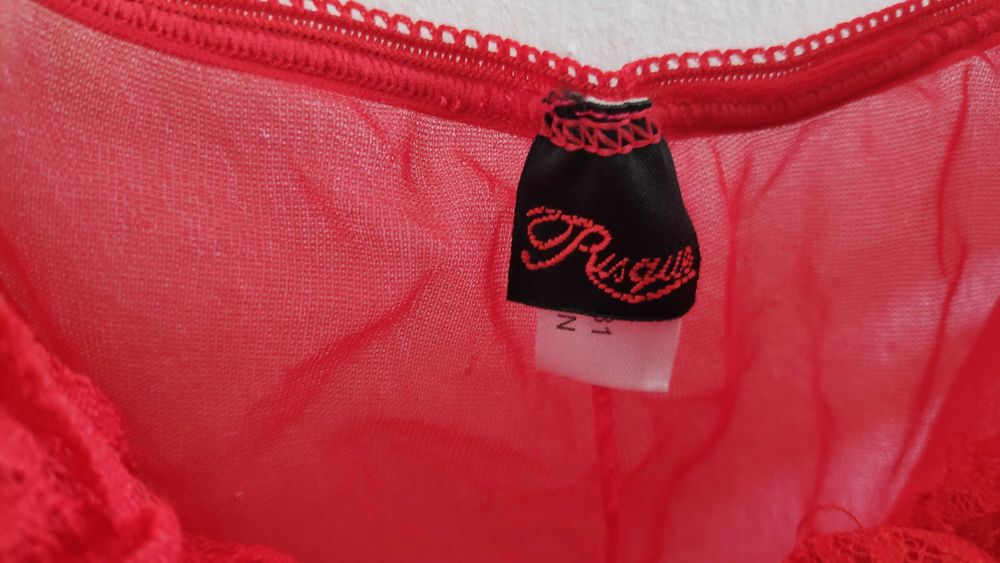 Top Camisa Dormir Sexy Renda Vermelho Tamanho S