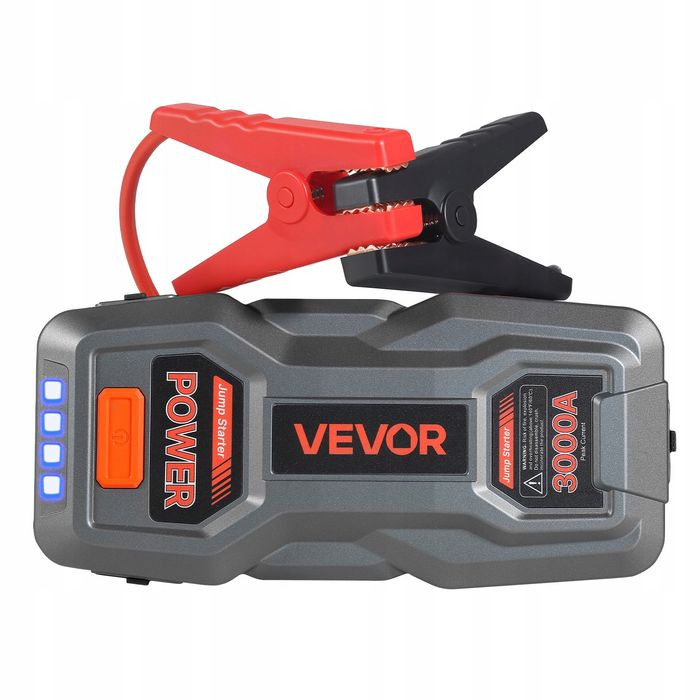 VEVOR Power Bank 3000A Trwałość Z Latarką LED I Kablem Do Silników
