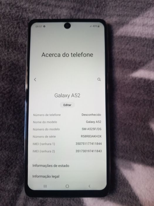 Telemóvel Samsung Galaxy A52, ROM 128Gb