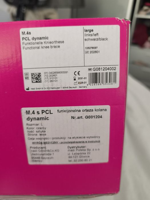 Orteza M.4-s-PCL dynamic, lewa, rozmiar L
