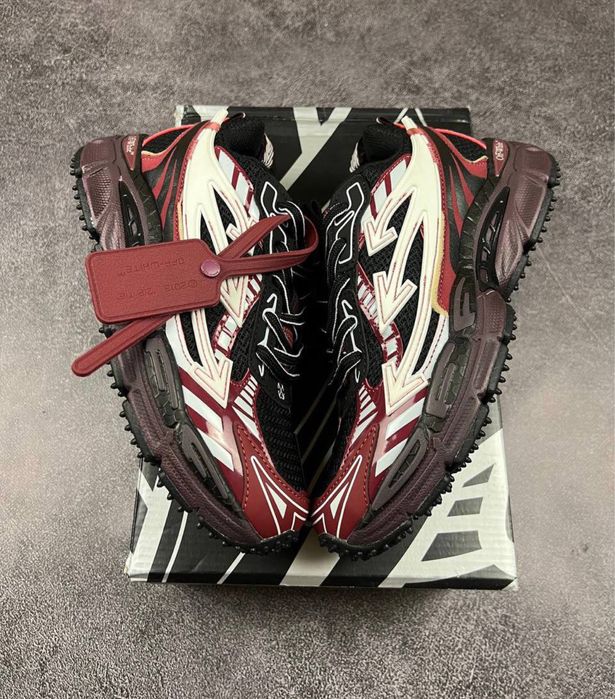 36-45 р кросівки Off White Be Right Back Black Red Burgundy