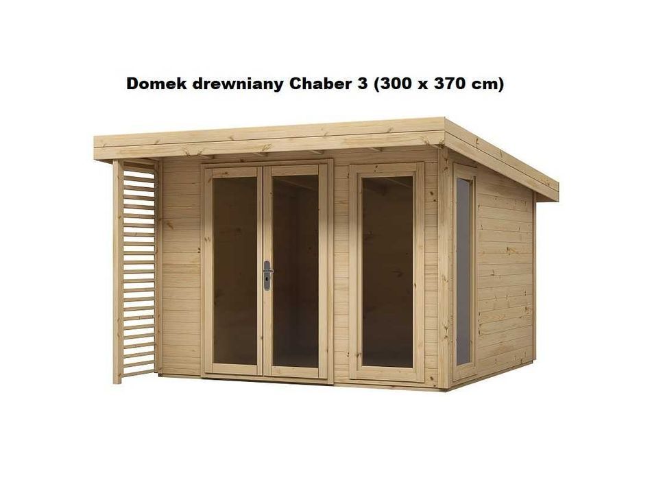 Domek ogrodowy drewniany 350x250 Chaber narzędziowy Montaż