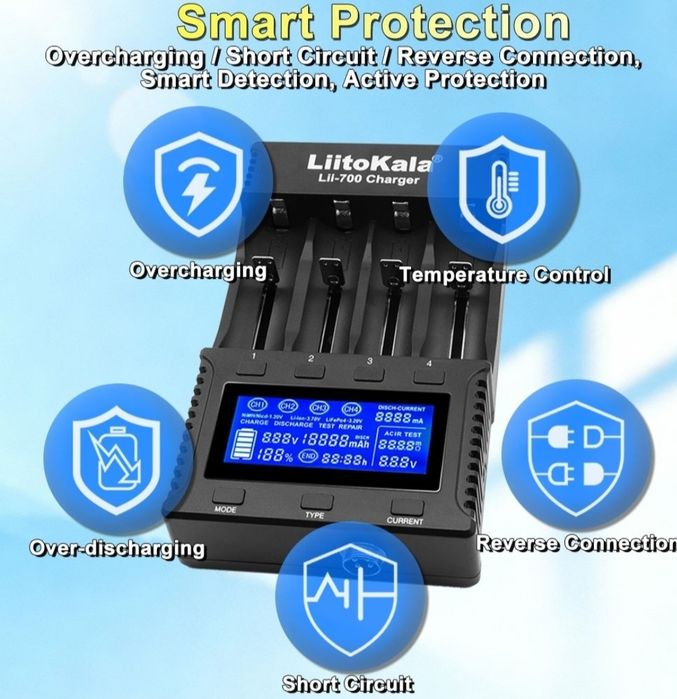 Розумний зарядний пристрій Liitokala Lii 700