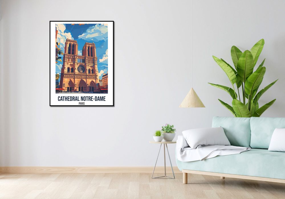 Plakat 75x100cm Cathedral Notre-Dame