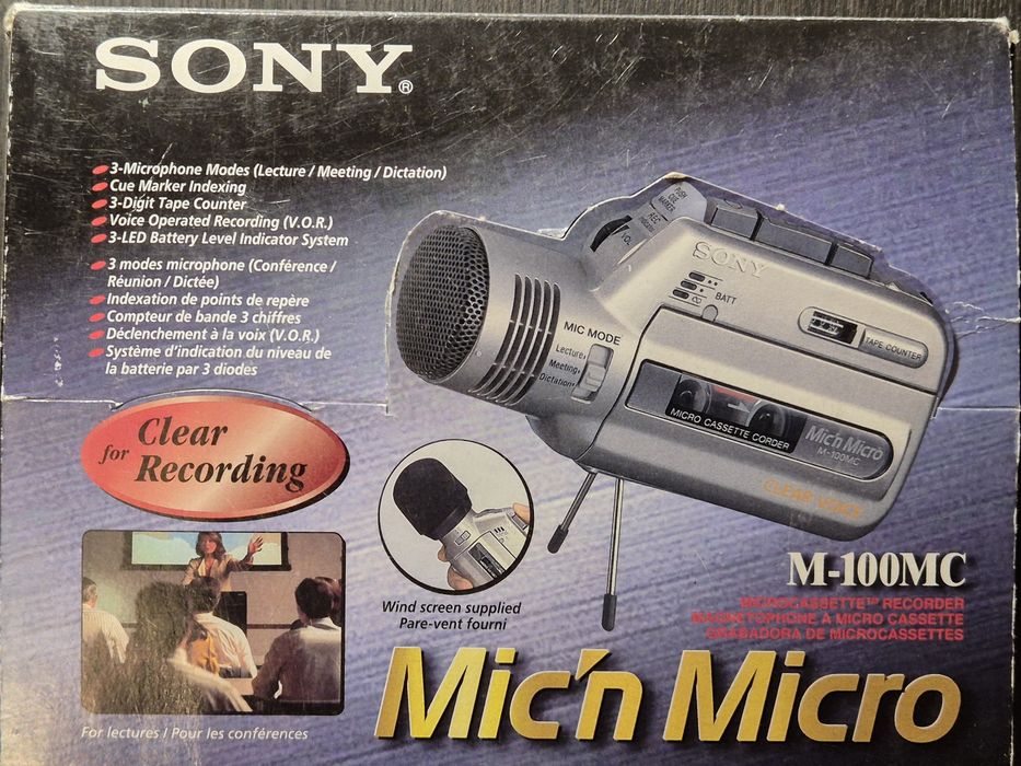 SONY  Mic'n Micro M-100MC  диктофон мікро магнітофон.Для поціновувачів