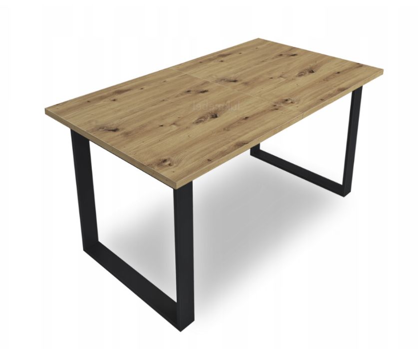 Stół Industrialny LOFT DĄB artisan/stirling/wotan Nogi czarne/białe