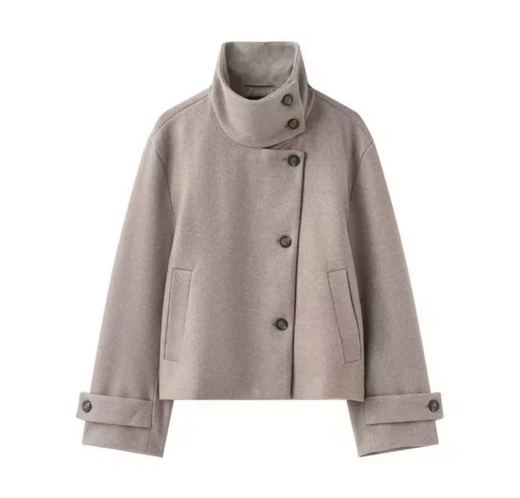Укорочене пальто, peacoat. Колір хакі