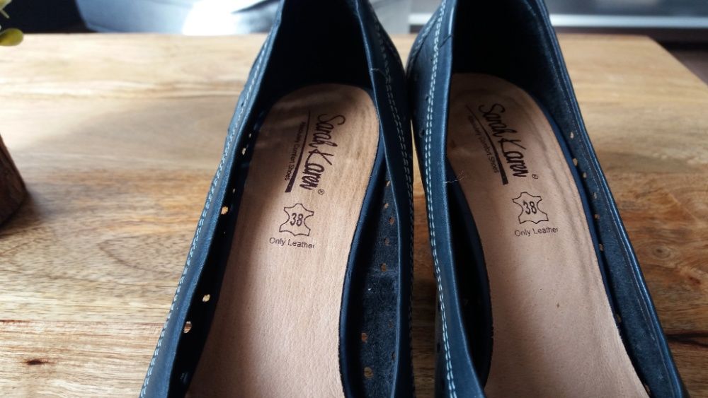 buty skórzane, pantofle, szpilki, półbuty - rozmiar 38