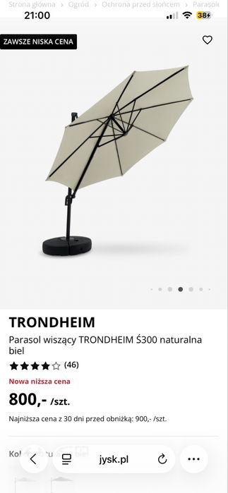 Parasol ogrodowy TRONDHEIM