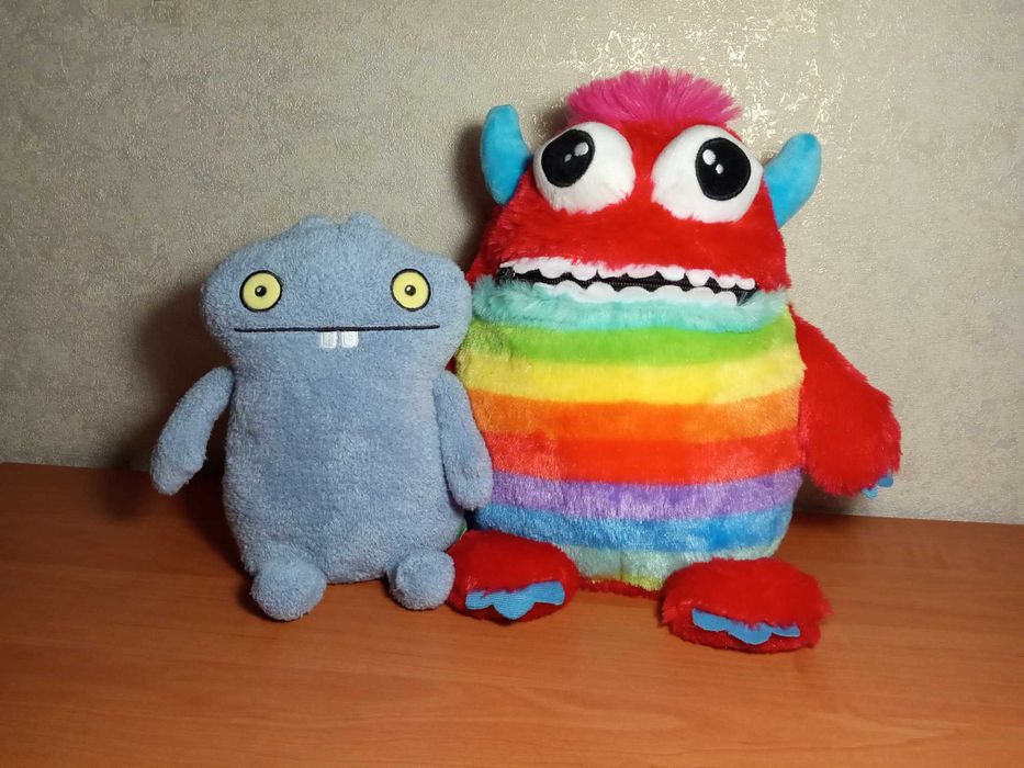 Одним лотом 2 шт Монстр пожиратель страхов и ugly dolls, 27 см, Hasbro, мягкая игрушка кукла лялька