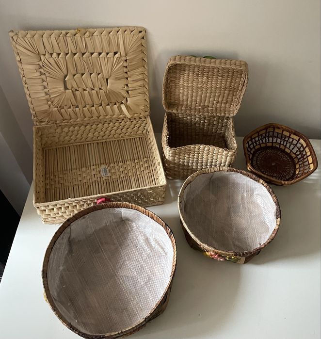 Cestos vime e palha vários tamanhos