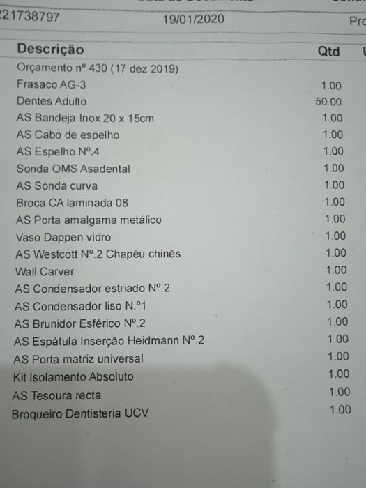 Kit inicial medicina dentária