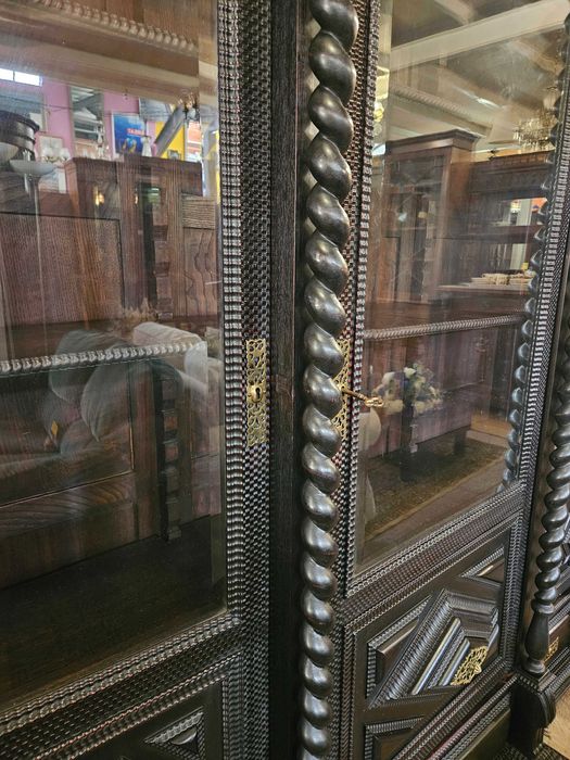 Livreiro antigo em madeira maciça - Muito bom estado geral