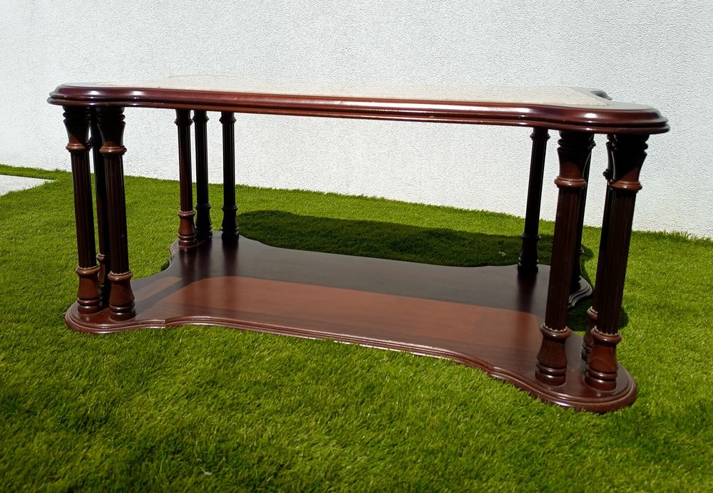 PROMOÇÃO Mesa de centro de madeira e mármore
