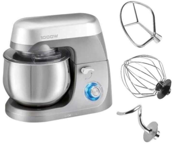 Nowy  Robot Planetarny CLATRONIC KM-3709 Titan Srebrny Mikser 1000W-wa