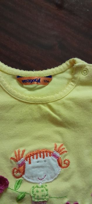 T.shirt manga curta com renda para menina